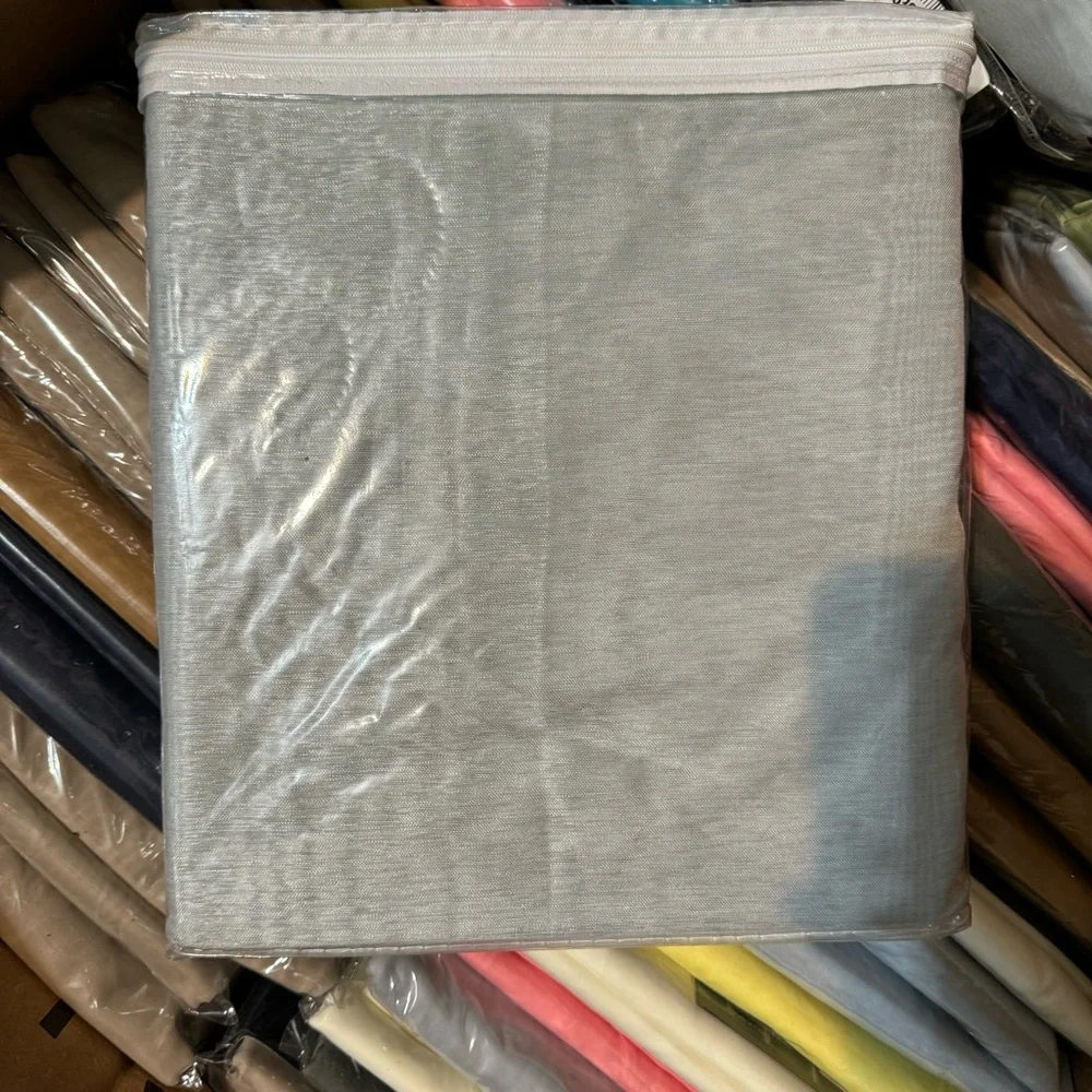 Caroline Silver 1 panel linen textured with 16 grommets each